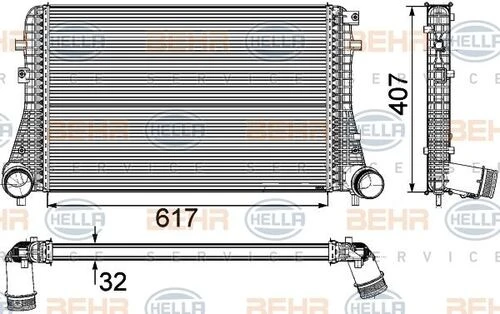Mahle CI208000P KNECHT  Turbo Radyatörü Intercooler 05- Passat Golf V A3 1.4Tsi-2.0TDI ürün görseli 1