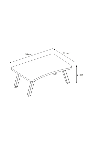 interGO Beyaz Renkli Laptop Katlanabilir Yatak Koltuk Üstü Kahvaltı Bilgisayar Sehpası - Beyaz - 3