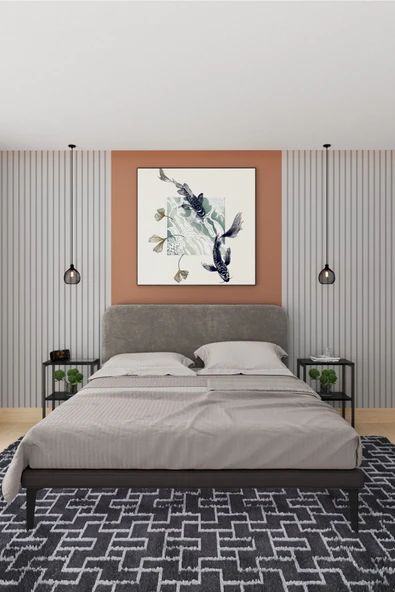 interGO Metal Ayaklı ve Ahşap Raflı Dekoratif Komodin - 7