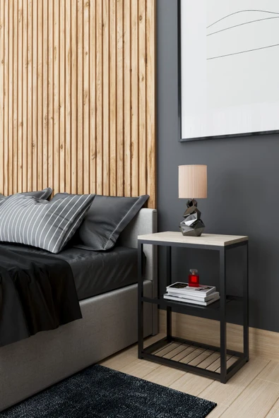 interGO Metal Ayaklı Dekoratif Tel Raflı Komodin - 5