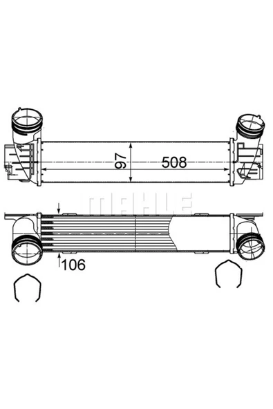 Mahle CI491000S KNECHT  Turbo Radyatörü (508×97×106) E81 E82 E88 E90 N47 D20 A (Eno:8Ml376988094) ürün görseli 1