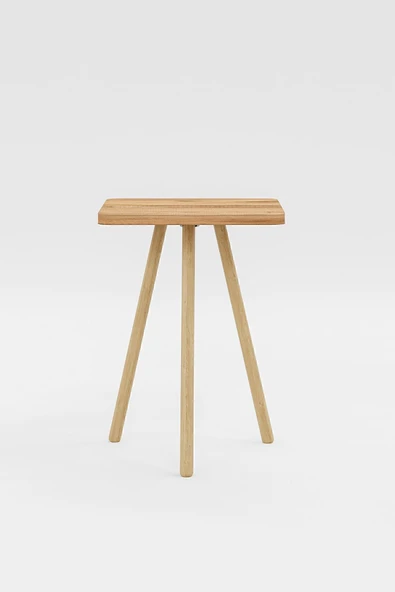 interGO Kare Yan Sehpa Ahşap Ayaklı Tekli Zigon Sehpa - 6