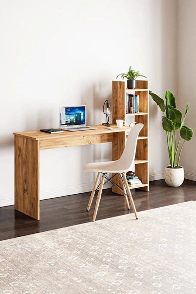 interGO Kitaplıklı Fonksiyonel Çalışma Masası - Atlantik Çam