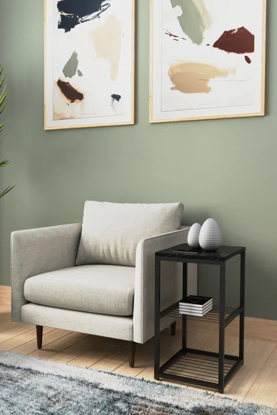 interGO Metal Ayaklı Dekoratif Tel Raflı Yan Sehpa - Resim 4