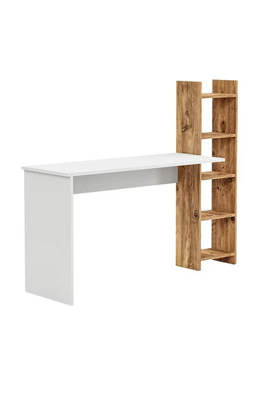 interGO Kitaplıklı Fonksiyonel Çalışma Masası - Beyaz - Atlantik Çam - 4
