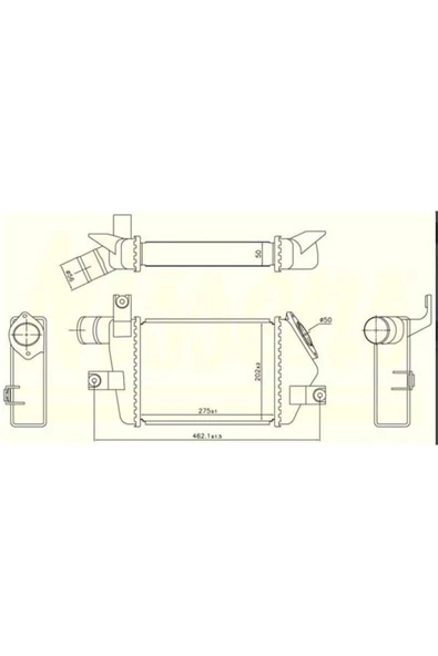 Ori IMI001050 Intercooler Brazing A/M 275X204X50 L200 2007 96373