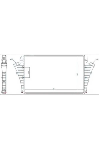 Ori IOP510030 Intercooler Brazing A/M 646X397X30 Vectra C 2.2 Dtı 2002 96684