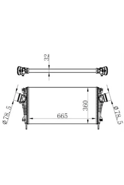 Ori IOP047032 Brazing Turbo Radyatörü (ıntercooler) Opel Insıgnıa 2.0 Cdti 08+ (oto/manu Şanz. ) (665x360x32)