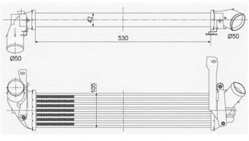 Ori IRN001042 S  Turbo Radyatörü Intercooler Kng 1.5 Dci 01 530X100X42 Mek.-Otomatik
