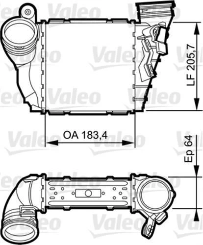 Valeo 817557  Turbo Radyatörü Golf IV 01- 1.9 TDI Bora 98- 1.9 TDI / A3 96- 1.9 TDI / Leon 03- / Octavia 96-