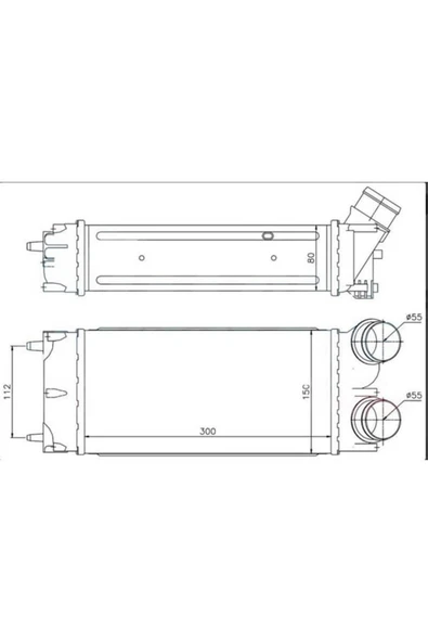 Ori IPE503080 Intercooler Brazing A/M 300X150X80 Ipe507 3008-308-5008 09 C41 04 /C4 1.6Thp 10 96626