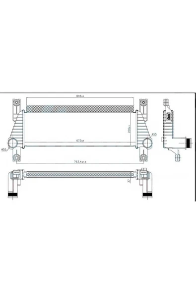Ori IFR501037 Intercooler Brazing A/M 673X200X37 Ranger 2.2 TDCI 11- Bt 50 2.2 TDCI 11-