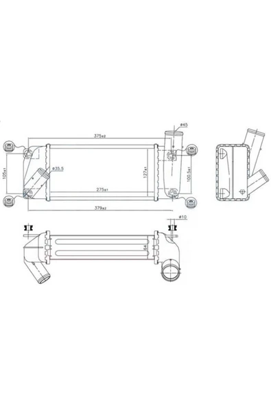 Ori ITO501064 Intercooler Brazing A/M 275X127X64 Corolla Uyumlu 1.4D4D 07 Corolla 1.4 D4D