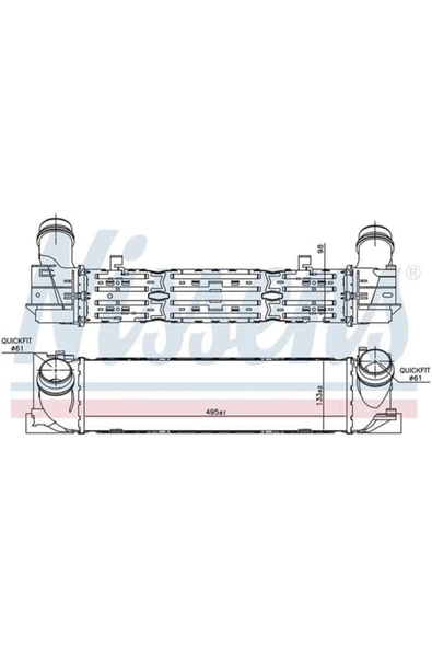 Wisco 7618809  Turbo Radyatörü Mt-at 495x135x100 Mm Bmw F20 1.18ı 1.20d 1.20d Xd 1.25d 1.25ı F23 2.18