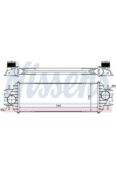 Wisco 7700312903  Turbo Radyatörü Mt 540x176x40 Mm Opel Vivaro Combi 1.9 Dtı Nissan Primaster 1.9 Dcı