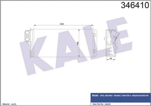 Kale 346410 OTO Radyatör  Kalorifer Radyatörü Master II 98- / Movano A 98- / Interstar 02- Mekanik ürün görseli