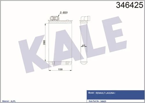 Kale 346425 OTO Radyatör  Kalorifer Radyatörü Laguna I 94- Mekanik ürün görseli