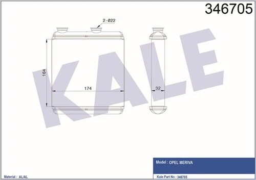Kale 346705 OTO Radyatör  Kalorifer Radyatörü Merıva A 03- Brazıng