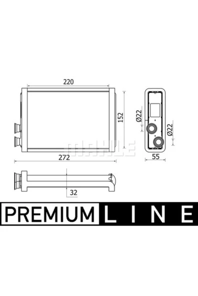 Mahle AH37000P Kalorifer Radyatörü 220×152×32 Bmw 5/6/7/8 (G30,G11,G15) (Eno:8Fh351009511)