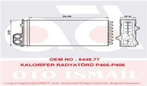 Valeo 883976  Kalorifer Radyatörü 405 87- 406 95-