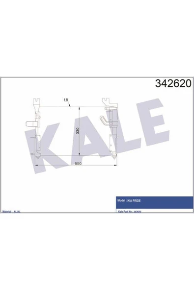 Kale 342620 Oto Radyatör  Klima Radyatörü Kia Pride Al-al