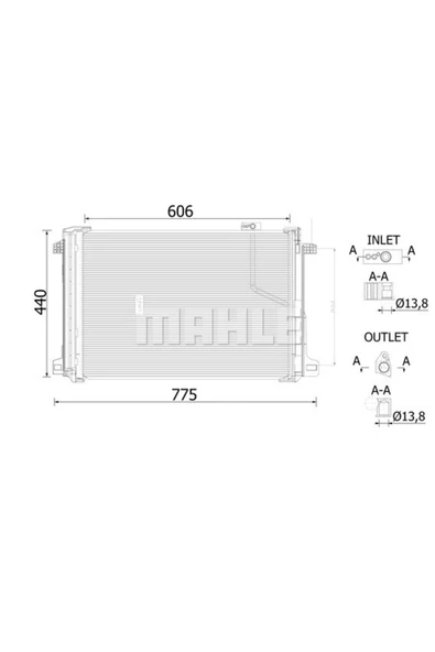 Mahle AC786000S Ac786000s Klima Radyatörü (644×435×16) W204 S 204 C204 C218 C 220 Cdı C 250 Cdı M 274.910 (en ürün görseli 1
