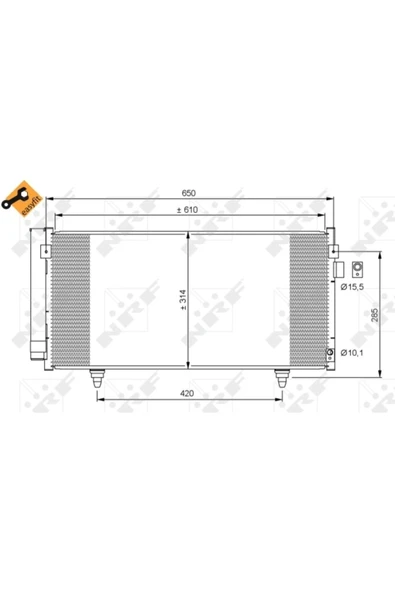 NRF 35855  Klima Radyatörü Forester 2,0 2008-2013 Impreza 2012-2016 Xv 2012- 640×298×16