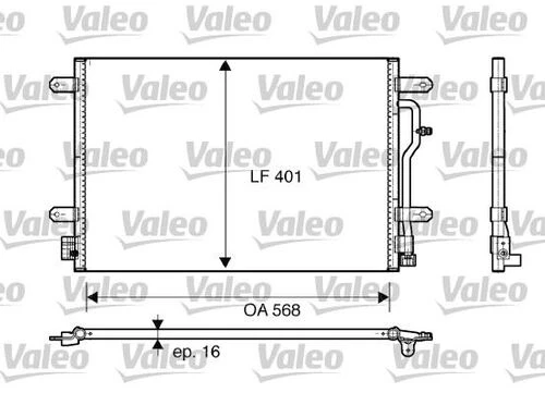 Valeo 817741  Klima Radyatörü A4 01- 1.8T 1.9 TDI 2.0 Fsı 2.0 16V 2.0 TDI 2.0 Tfsı A6 01-05