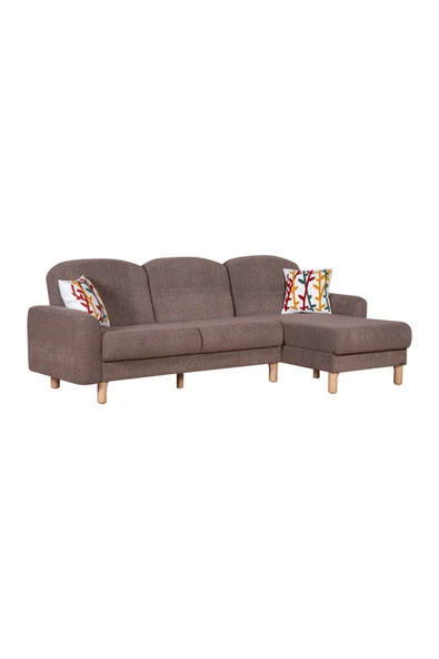 Kilim Mobilya  Bohem's Bohem Uzanmalı Köşe, Sağ Sol Kullanılabilen, Yüksek Ayaklı, Kahverengi - 3