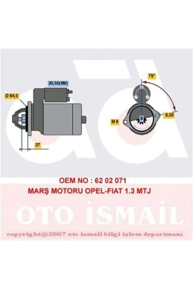 Bosch 0001107437  Marş Motoru Astra H Corsa Combo 1.3 Cdtı ürün görseli 1