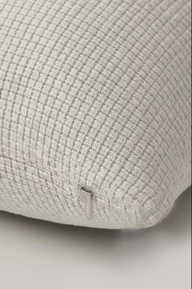 Rivaİstanbul Mavi Dümen Hasır Görünümlü Dokuma Punch Kırlent Kılıfı - Resim 4