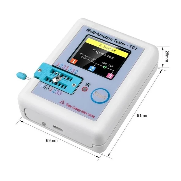 Fnirsi LCR-TC1 Çok Fonksiyonlu 1.8 Inch TFT Ekran Test Cihazı