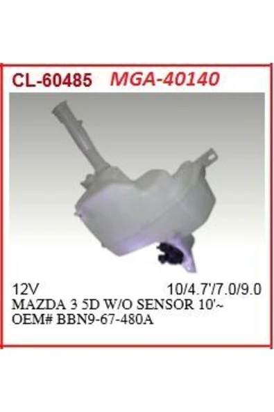 Mga 40140  Silecek Su Deposu Mazda 3 Hb 08-12 Motorlu Sensörsüz - 1