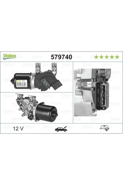 Valeo 579740  Silecek Motoru (ön) Citroen C2 (jm_) (2003- ). C3 (fc_) (2002- ). C3 Plurıel (hb_) (200 ürün görseli 1