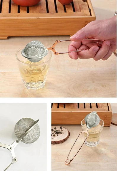 Maşalı Bitki Çayı Ihlamur Kuşburnu Yeşil Çay Demleme Süzgeci 16x5,5 Cm - 8