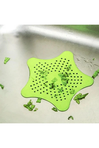 Yıldız Şeklinde Yumuşak Silikon 5 Vantuzlu Mutfak Banyo Evye Lavabo Küvet Duşakabin Süzgeci 3 Adet - 5