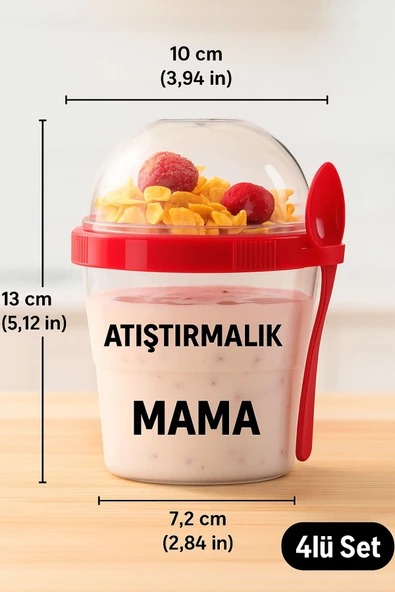 4 Adet Taşınabilir 500 ml Bebek Mama Saklama Atıştırmalık Kabı Hazneli, Plastik, Sızdırmaz - 5