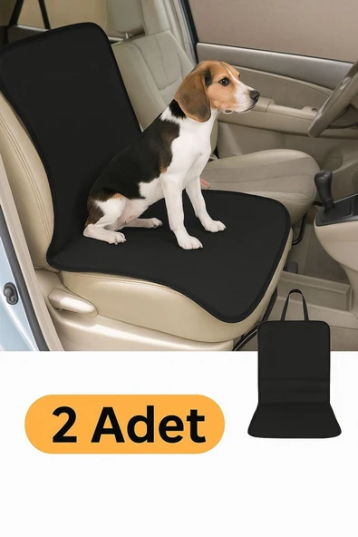 2 Adet Araba Oto Koltuk Kılıfı Kedi Köpek Evcil Hayvan Için Koltuk Örtüsü Seyahat Kılıfı Siyah