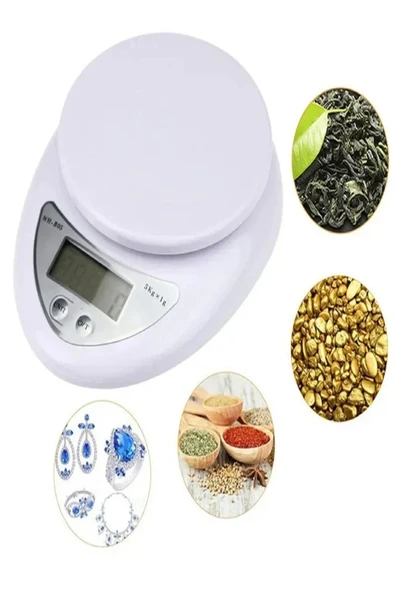 Hazneli Dijital Mutfak Terazisi - 5 Kg | LCD Ekranlı, Otomatik Sıfırlama, Uzun Pil Ömrü - 4