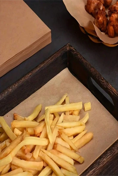 50 Adet Kendinden Yağlı Isıya Dayanıklı Yanmaz Yapışmaz Air Fryer Fırın Pişirme Kağıdı 30*40 CM - 6