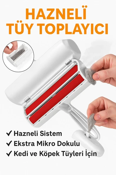 3'lü Tüy Temizleme Seti - Tüy Toplama Eldiveni, Buhar Püskürtmeli Tarak, Hazneli Gırgır - 7