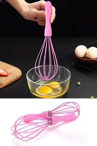 2'li Silikon Yumurta Puding Sos Krema Kremşanti Çırpma Teli 22 Ve 17 Cm Iki Boy Çırpıcı - 2