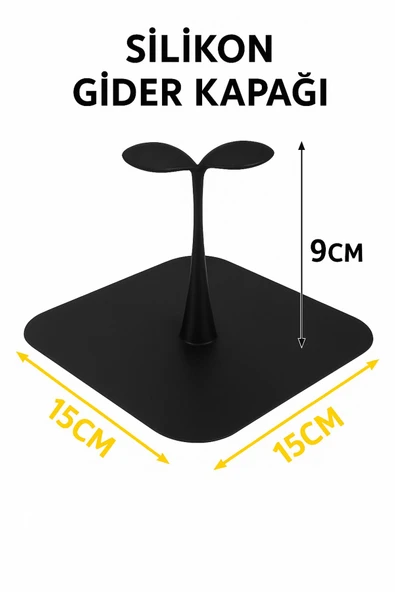 Siyah Palmiye Model Silikon Kötü Koku Önleyici Gider Koruyucu Tıkanıklık Önleyici Saç Toplayıcı - 4