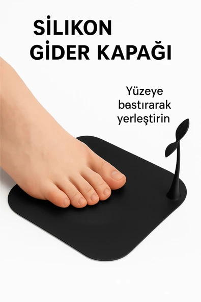 Siyah Palmiye Model Silikon Kötü Koku Önleyici Gider Koruyucu Tıkanıklık Önleyici Saç Toplayıcı - 2