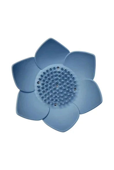 Silikon Lotus Şekilli Katı Sabun ve Sünger Tutacağı Hijyenik Şık Dekoratif Kaymaz Banyo Aksesuarı - 5