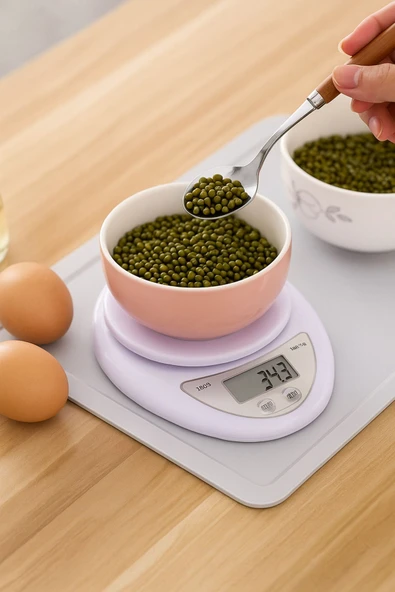 Hazneli Dijital Mutfak Terazisi - 5 Kg | LCD Ekranlı, Otomatik Sıfırlama, Uzun Pil Ömrü - 3