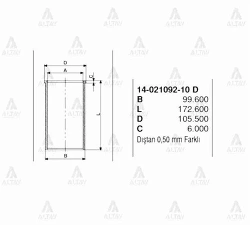Goetze 14 -21092-10 Piston Gömleği Nissan Pickup Td27