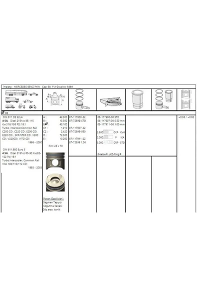 Goetze 87 ISS -72599-STD Piston Segman Vito Cdı 03- ürün görseli 1