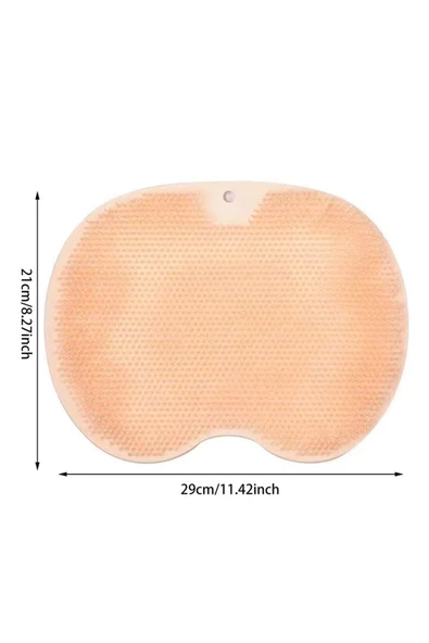 Pembe Renk Vantuzlu Silikon Peeling Sırt Ayak Masaj Matı Duvara Monte Banyo Fırçası Ayak Yıkama Pedi - 4