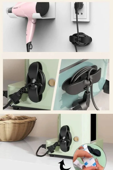 10 Adet Air Fryer Fırın Elektronik Cihazların Kablo Dağınıklığını Önlemek Için Kablo Sarma Aparatı - 4